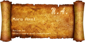 Mars Axel névjegykártya